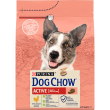 Сухой корм DOG CHOW Active Adult 1+ для взрослых собак с повышенной активностью, с курицей, 2,5 кг