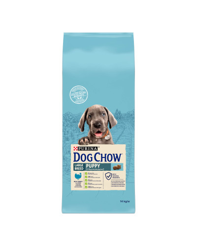Сухий корм DOG CHOW Large Breed Puppy 2 для цуценят, з індичкою, 14 кг