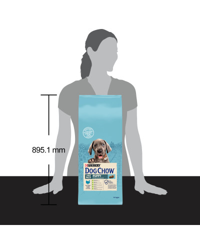 Сухий корм DOG CHOW Large Breed Puppy 2 для цуценят, з індичкою, 14 кг