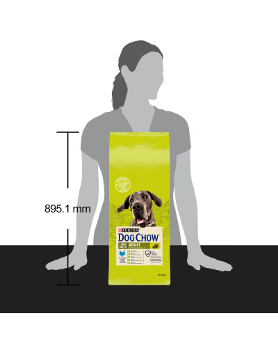 Сухий корм DOG CHOW Large Breed Adult 2+  для дорослих собак великих порід, з індичкою, 14 кг