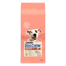 Сухой корм DOG CHOW Sensitive Adult 1+ для взрослых собак склонных к аллергии, с лососем, 14 кг