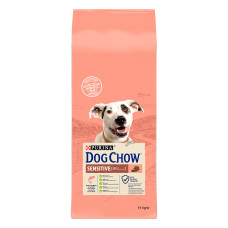 Сухой корм DOG CHOW Sensitive Adult 1+ для взрослых собак склонных к аллергии, с лососем, 14 кг