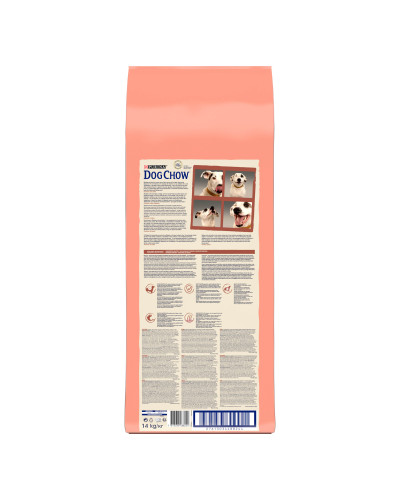Сухой корм DOG CHOW Sensitive Adult 1+ для взрослых собак склонных к аллергии, с лососем, 14 кг