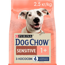 Сухой корм DOG CHOW Sensitive Adult 1+ для взрослых собак склонных к аллергии, с лососем, 2,5 кг