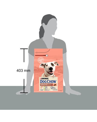 Сухой корм DOG CHOW Sensitive Adult 1+ для взрослых собак склонных к аллергии, с лососем, 2,5 кг