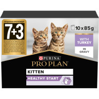 Вологий корм PRO PLAN Kitten Healthy Start для кошенят, шматочки у підливці, з індичкою, 10x85 г