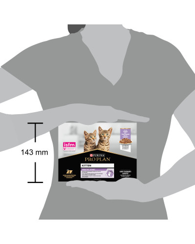Влажный корм PRO PLAN Kitten Healthy Start для котят, кусочки в соусе, с индейкой, 10x85 г