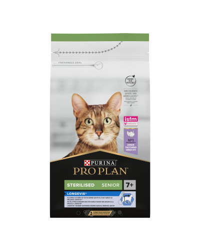 Сухой корм PRO PLAN Sterilised Senior 7+ Longevis для взрослых стерилизованных кошек, с индейкой, 1,5 кг