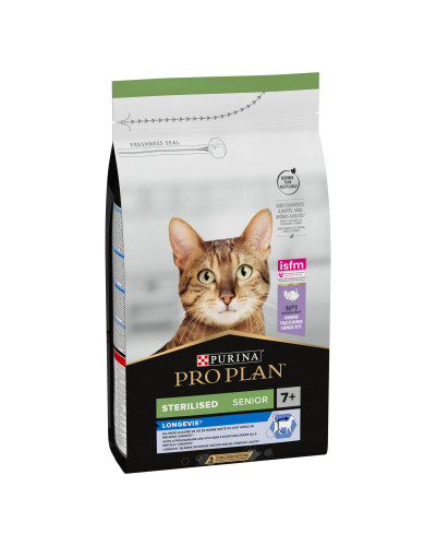 Сухой корм PRO PLAN Sterilised Senior 7+ Longevis для взрослых стерилизованных кошек, с индейкой, 1,5 кг