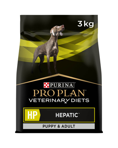 Сухой диетический корм PRO PLAN VETERINARY DIETS HP Hepatic для щенков и взрослых собак для поддержания функции печени при хронической печеночной недостаточности, 3 кг