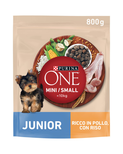 Сухой корм PURINA ONE Mini/Small Junior для щенков мелких пород, с курицей, 800 г