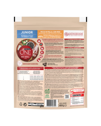 Сухой корм PURINA ONE Mini/Small Junior для щенков мелких пород, с курицей, 800 г