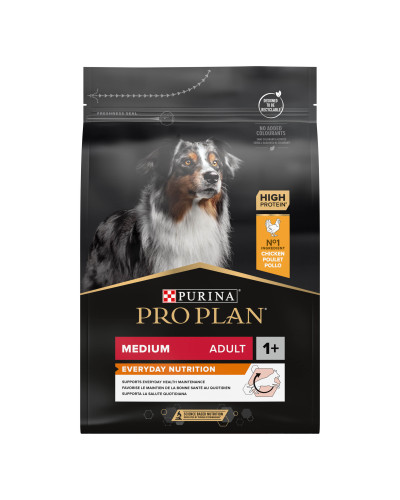 Сухий корм PRO PLAN Medium Adult 1+ Everyday Nutrion для дорослих собак середніх порід, з куркою, 3 кг