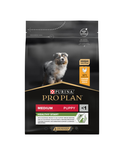 Сухой корм PRO PLAN Medium Puppy 1 Healthy Start для щенков средних пород, с курицей, 3 кг