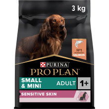 Сухой корм PRO PLAN Small and Mini Adult 1+ Sensitive Skin для взрослых собак мелких пород, с чувствительной кожей, с лососем, 3 кг