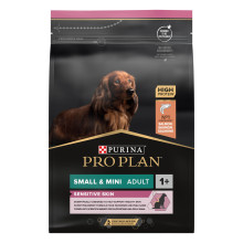 Сухой корм PRO PLAN Small and Mini Adult 1+ Sensitive Skin для взрослых собак мелких пород, с чувствительной кожей, с лососем, 3 кг