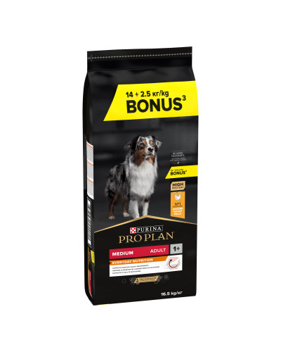 Сухий корм PRO PLAN Medium Adult 1+ Everyday Nutrion для дорослих собак середніх порід, з куркою, 16,5 кг