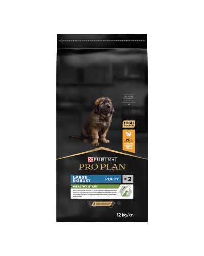 Сухий корм PRO PLAN Large Robust Puppy 2 Healthy Start для цуценят великих порід масивної статури, з куркою, 12 кг