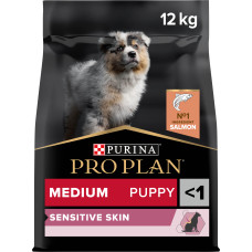 Сухий корм PRO PLAN Medium Puppy 1 Sensitive Skin для цуценят середніх порід, з чутливою шкірою, з лососем, 12 кг