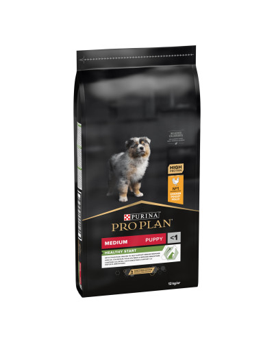 Сухой корм PRO PLAN Medium Puppy 1 Healthy Start для щенков средних пород, с курицей, 12 кг