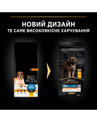 Сухий корм PRO PLAN Large Robust Adult 2+ Everyday Nutrion для дорослих собак великих порід масивної статури, з куркою, 14 кг