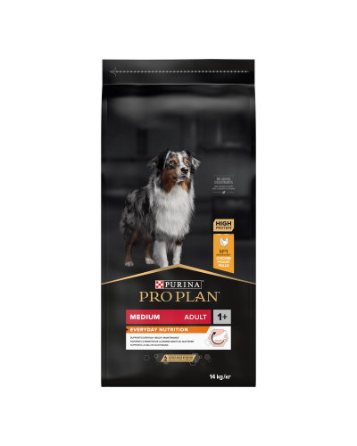 Сухий корм PRO PLAN Medium Adult 1+ Everyday Nutrion для дорослих собак середніх порід, з куркою, 14 кг