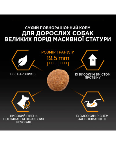 Сухий корм PRO PLAN Large Robust Adult 2+ Everyday Nutrion для дорослих собак великих порід масивної статури, з куркою, 16,5 кг