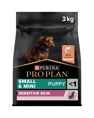 Сухий корм PRO PLAN Small&amp;amp;amp;Mini Puppy 1 Sensitive Skin  для цуценят дрібних порід, з чутливою шкірою, з лососем, 3 кг