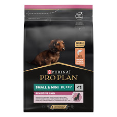 Сухий корм PRO PLAN Small and Mini Puppy 1 Sensitive Skin  для цуценят дрібних порід, з чутливою шкірою, з лососем, 3 кг