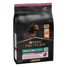 Сухий корм PRO PLAN Small and Mini Puppy 1 Sensitive Skin  для цуценят дрібних порід, з чутливою шкірою, з лососем, 3 кг