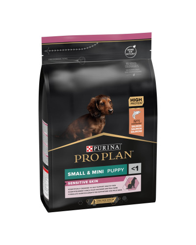 Сухий корм PRO PLAN Small&amp;amp;amp;Mini Puppy 1 Sensitive Skin  для цуценят дрібних порід, з чутливою шкірою, з лососем, 3 кг