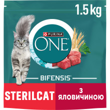Сухий корм PURINA ONE Sterilcat для дорослих стерилізованих котів, комплекс Bifensis, з яловичиною, 1.5 кг