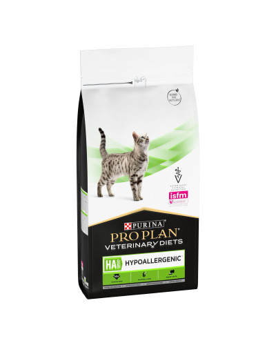 Сухий дієтичний корм PRO PLAN VETERINARY DIETS HA Hypoallergenic для дорослих котів та кошенят для зниження ознак інгредієнтної та нутрієнтної непереносимості, 1,3 кг