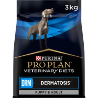 Сухой диетический корм PRO PLAN VETERINARY DIETS DRM Dermatosis для щенков и взрослых собак для поддержания функции кожи при дерматозах и чрезмерном выпадении шерсти, 3 кг