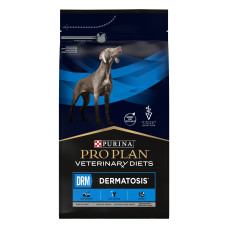 Сухой диетический корм PRO PLAN VETERINARY DIETS DRM Dermatosis для щенков и взрослых собак для поддержания функции кожи при дерматозах и чрезмерном выпадении шерсти, 3 кг