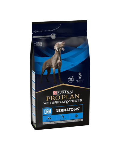 Сухой диетический корм PRO PLAN VETERINARY DIETS DRM Dermatosis для щенков и взрослых собак для поддержания функции кожи при дерматозах и чрезмерном выпадении шерсти, 3 кг