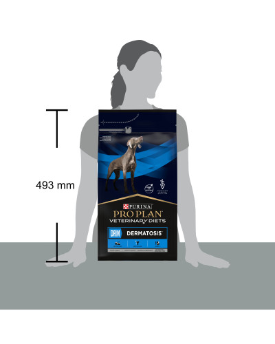 Сухой диетический корм PRO PLAN VETERINARY DIETS DRM Dermatosis для щенков и взрослых собак для поддержания функции кожи при дерматозах и чрезмерном выпадении шерсти, 3 кг