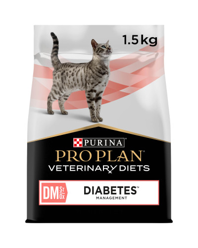 Сухий дієтичний корм PRO PLAN VETERINARY DIETS DM ST/OX Diabetes Managment для дорослих котів для регулювання надходження глюкози (цукровий діабет), 1,5 кг