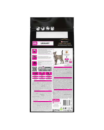 Сухий дієтичний корм PRO PLAN VETERINARY DIETS UR Urinary для дорослих котів для розчинення та зниження утворення струвітних каменів, з куркою, 1,5 кг