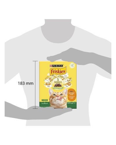 Сухий корм FRISKIES Indoor для дорослих котів що постійно перебувають у приміщенні, з куркою та індичкою, з овочами, 270 г