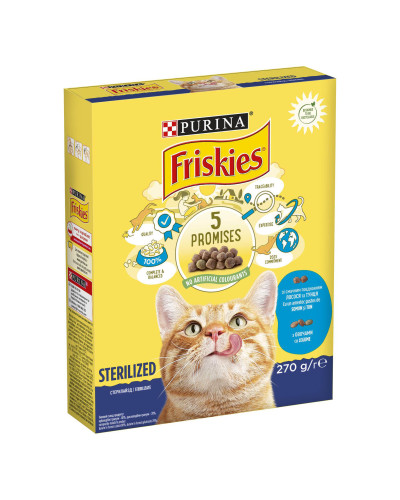 Сухий корм FRISKIES Sterilized для дорослих стерилізованих котів, з лососем, тунцем та овочами, 270 г