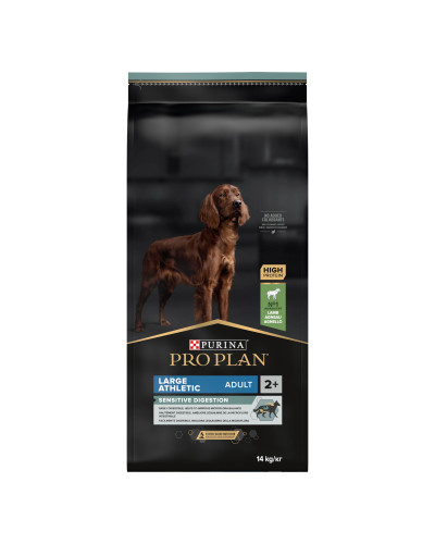 Сухий корм PRO PLAN Large Athletic Adult 2+ Sensitive Digestion для дорослих собак великих порід атлетичної статури, з чутливим травленням, з ягням, 14 кг