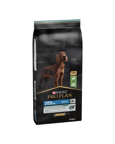 Сухий корм PRO PLAN Large Athletic Adult 2+ Sensitive Digestion для дорослих собак великих порід атлетичної статури, з чутливим травленням, з ягням, 14 кг