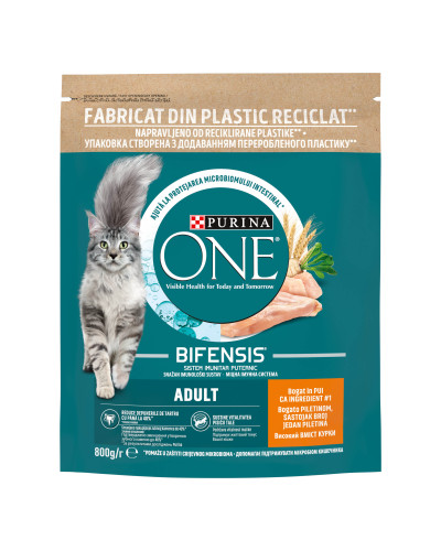 Сухий корм PURINA ONE Adult для дорослих котів, комплекс Bifensis, з куркою, 800 г