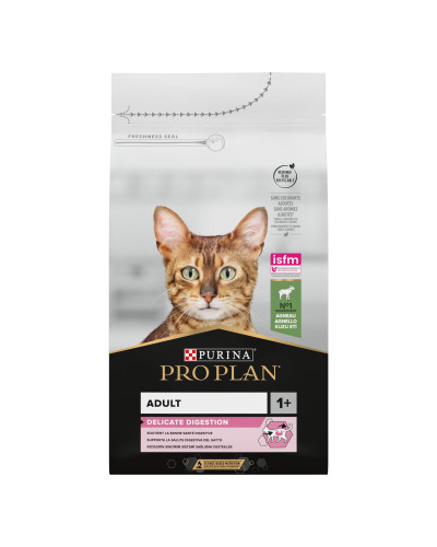 Сухий корм PRO PLAN Adult 1+ Delicate Digestion для дорослих котів з чутливим травленням та вибагливих до їжі, з ягням, 1,5 кг
