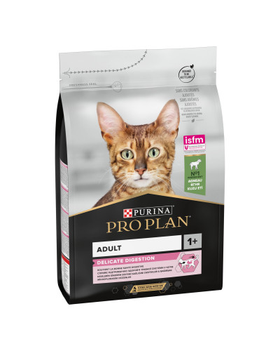 Сухий корм PRO PLAN Adult 1+ Delicate Digestion для дорослих котів з чутливим травленням та вибагливих до їжі, з ягням, 3 кг