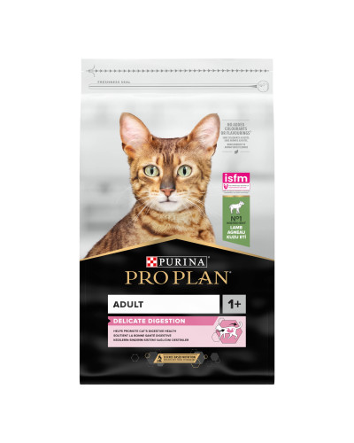 Сухий корм PRO PLAN Adult 1+ Delicate Digestion для дорослих котів з чутливим травленням та вибагливих до їжі, з ягням, 10 кг