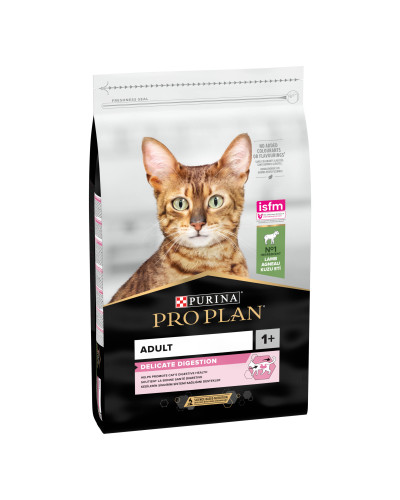 Сухий корм PRO PLAN Adult 1+ Delicate Digestion для дорослих котів з чутливим травленням та вибагливих до їжі, з ягням, 10 кг