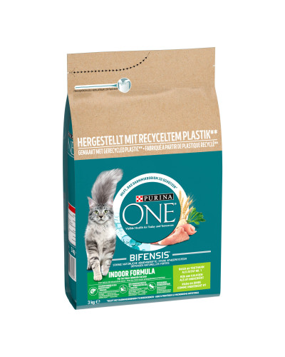 Сухий корм PURINA ONE Indoor для дорослих котів що постійно перебувають у приміщенні, комплекс Bifensis, з індичкою, 3 кг