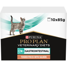 Вологий дієтичний корм PRO PLAN VETERINARY DIETS EN Gastrointestinal для зменшення розладів кишкової абсорбції, з лососем, 10х85 г